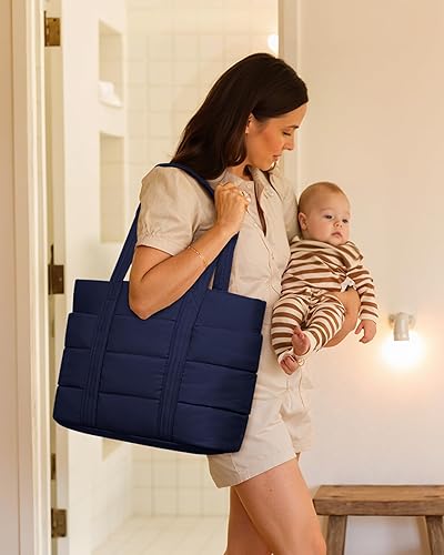 Miniatura 6 de LOVEVOOK Bolsa de pañales, bolsa de pañales grande de 15.6 pulgadas, bolsa de pañales de viaje impermeable con cambiador