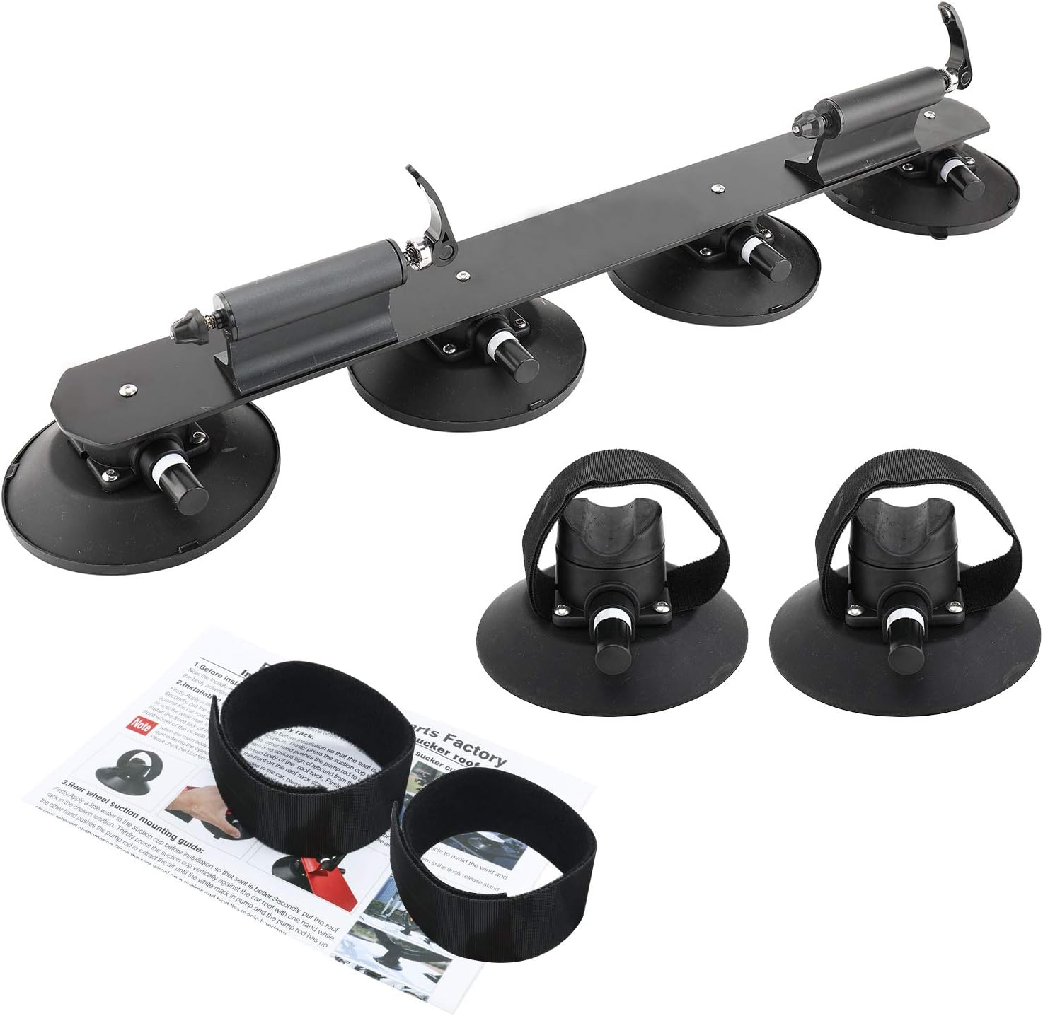 Car Suction Roof Rack Bike Suction Rack Vacuum Connection Cup Roof Cup, Quick Release, Two Bikes