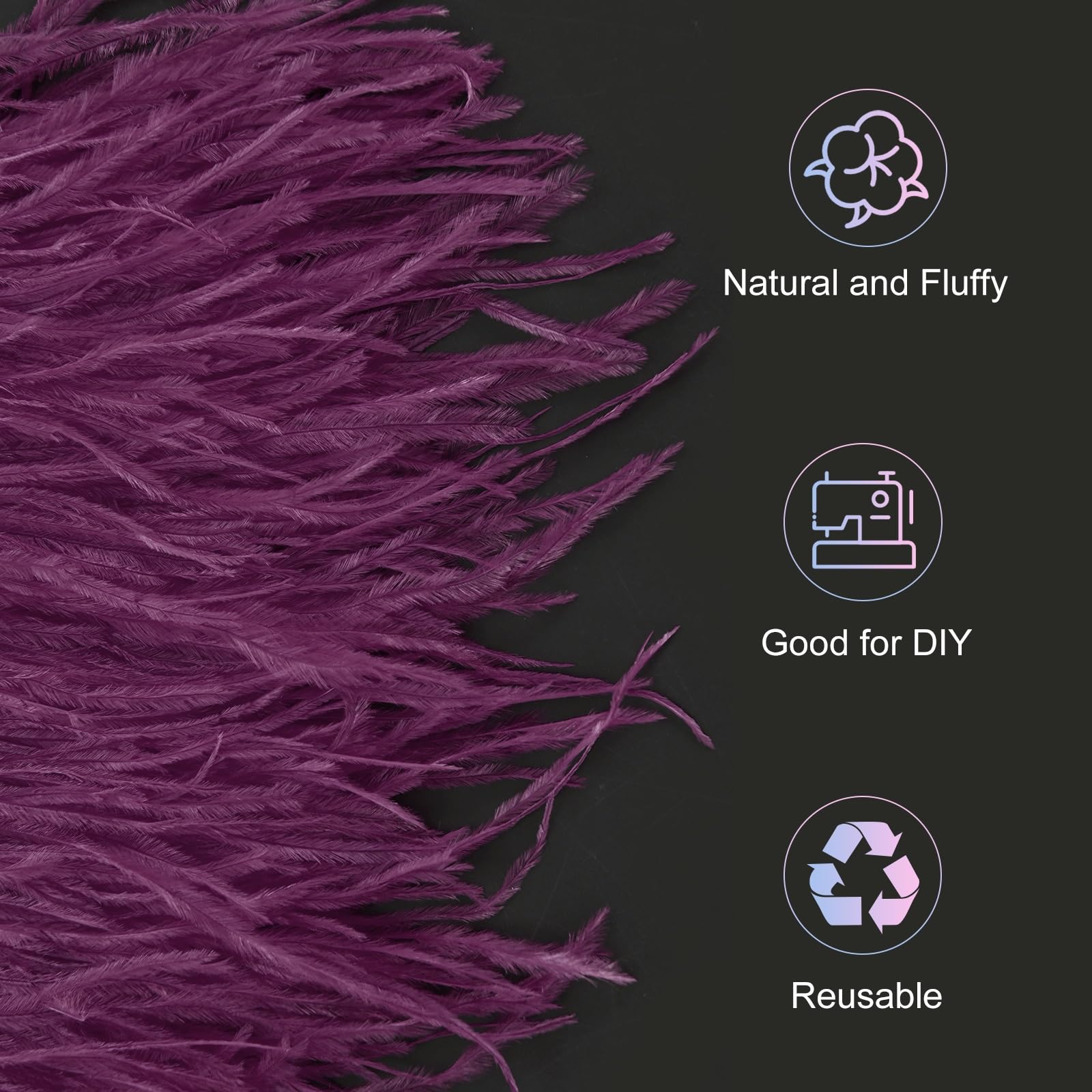 M METERXITY Ostrich Feather Trim Fringe - Image 2