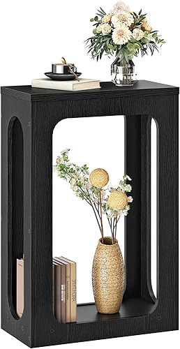 Miniatura 8 de Mesa auxiliar estrecha, mesa auxiliar delgada, mesita de noche delgada moderna, estructura geométrica, sofá de 2 niveles, compañero de noche, para