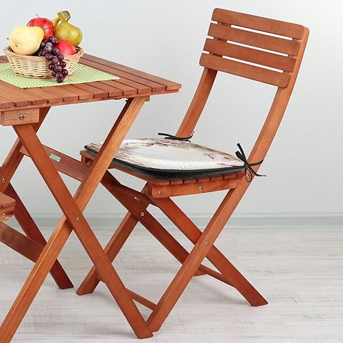 Miniatura 4 de Lunarable Juego de 6 cojines japoneses para silla, diseño floral natural, estilo japonés, jardín con mariposa Sakura en flor de cerezo, acolchado de