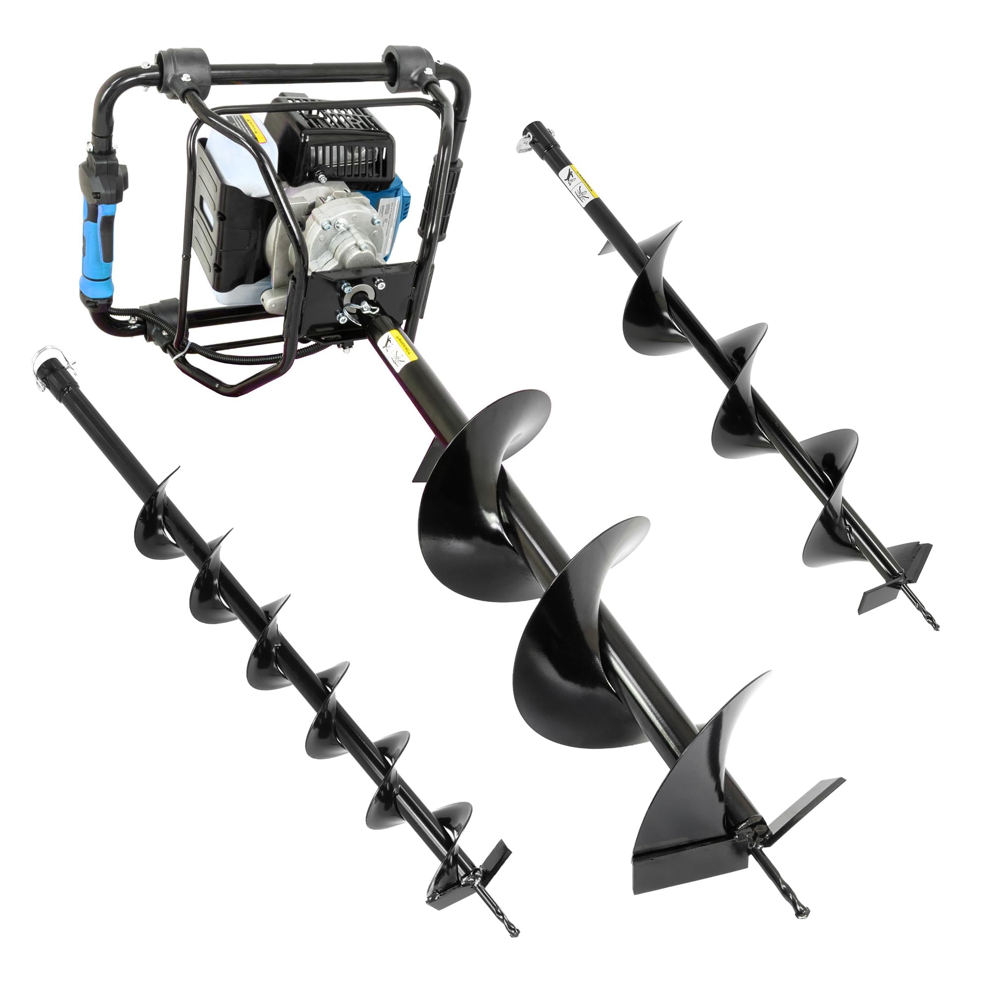 Hyundai Tarière Thermique à Essence 56 cm3 avec Frein de Sécurité, 3 Forets 100 mm, 150 mm et 200 mm Inclus, Poignées Anti-Vibrations, Garantie 3 Ans - HYEAB5600X
