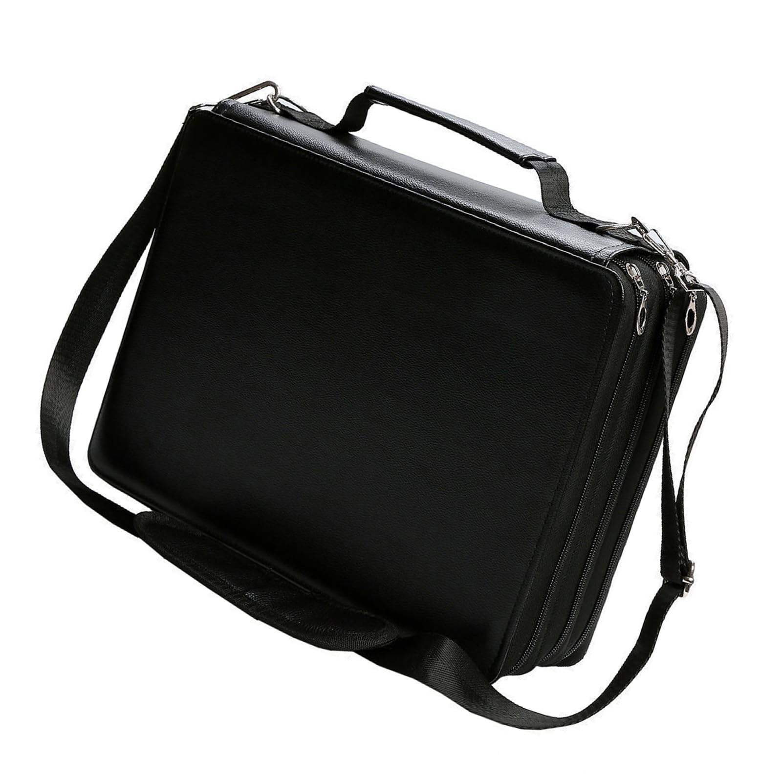 Grande organizer per pennarelli 168/224, con tracolla, per pennelli, penne, forniture artistiche, borsa portaoggetti di varie dimensioni, Nero , 168 holes