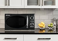 Vista 7 de Emerson MWRG0901BK-A - Microondas retro de 0.9 pies cúbicos con función de parrilla de 1000 W, potencia de cocción de 800 W, pantalla LED, 5 niveles