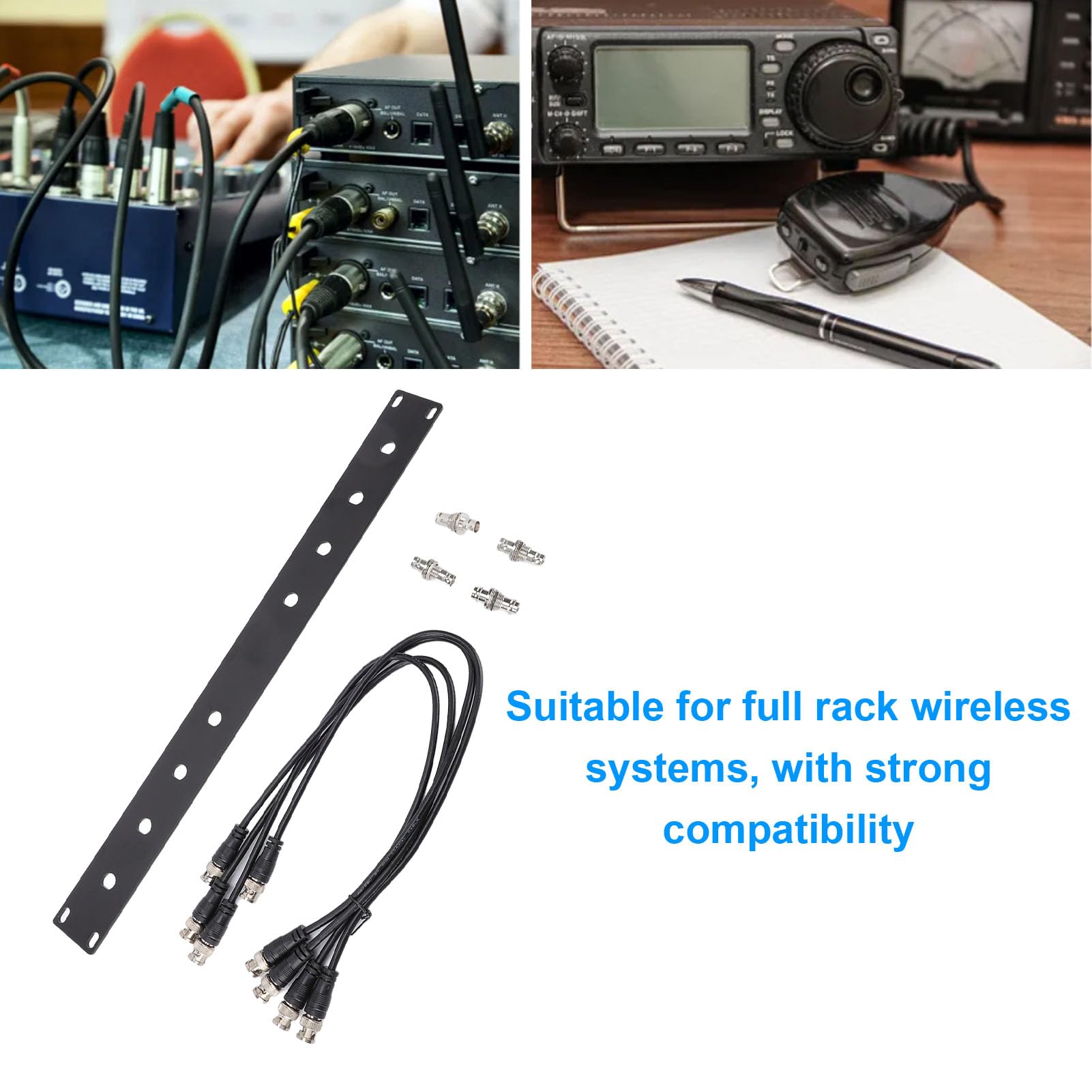 Kit de Antena BNC, Cuatro Cables de Extensión de 19 Pulgadas, Panel de Montaje Frontal 1U, Kit de Montaje en Bastidor de Antena, para Inalámbrico SLX, SLX2, PGX2, SPGX24