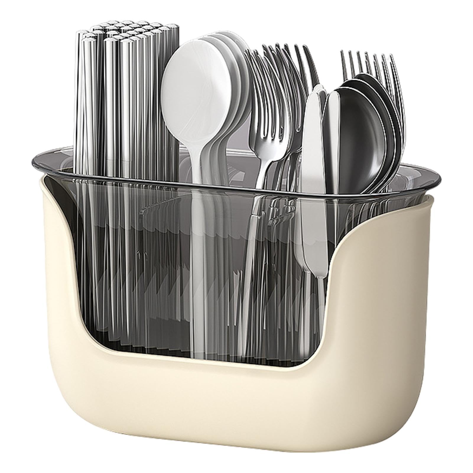 Portautensili per piano di lavoro – 3 scomparti da cucina – contenitore trasparente per utensili da cucina porta spatola, per posate, piano di lavoro della cucina