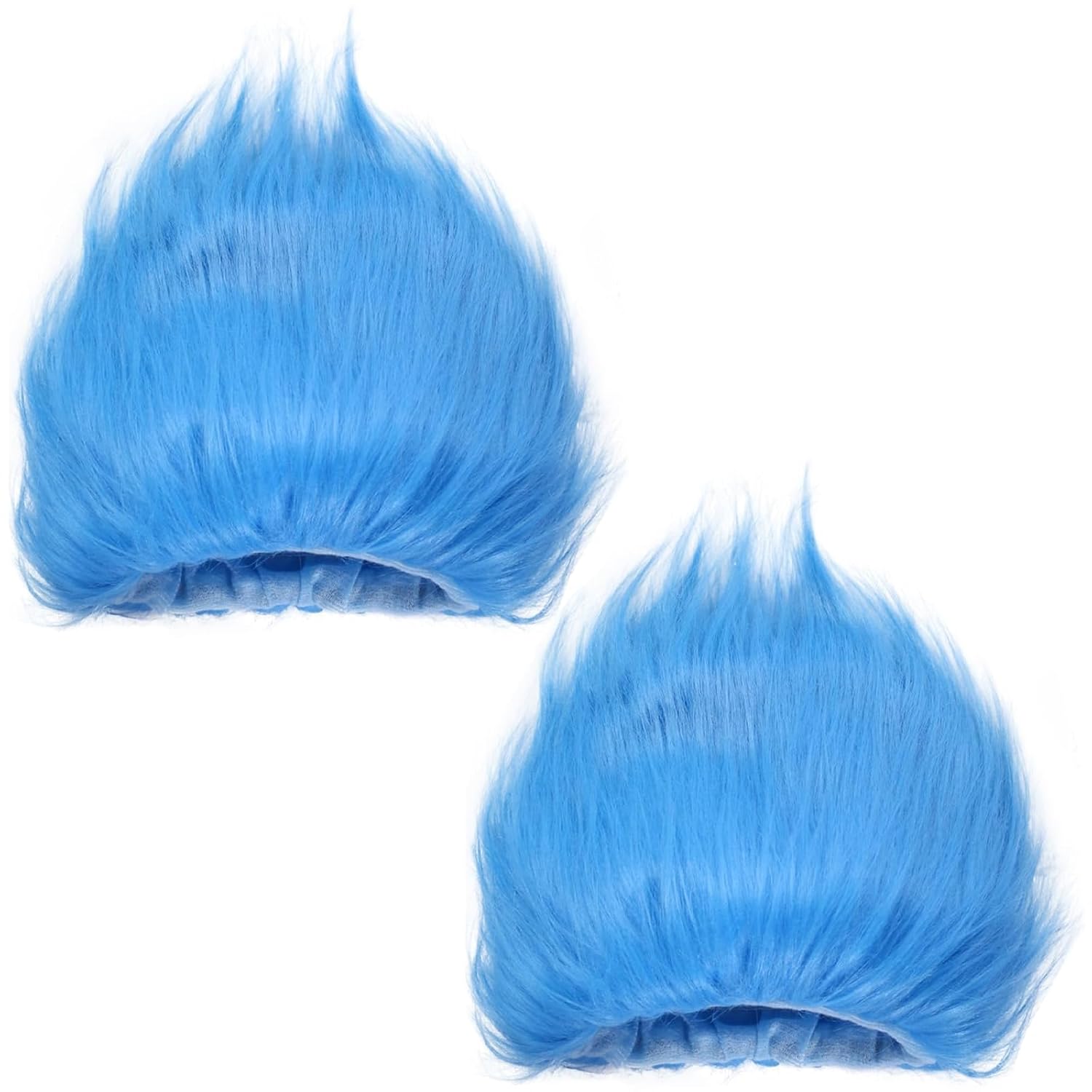 2 Pack Blue Fluffy Costume Wig - Funky Crazy Hair Hat Thing Costume Wig for Reading Week Halloween