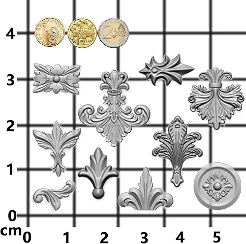 Miniatura 4 de Molde de medallón barroco para yeso de arcilla seca al aire de Polyclay