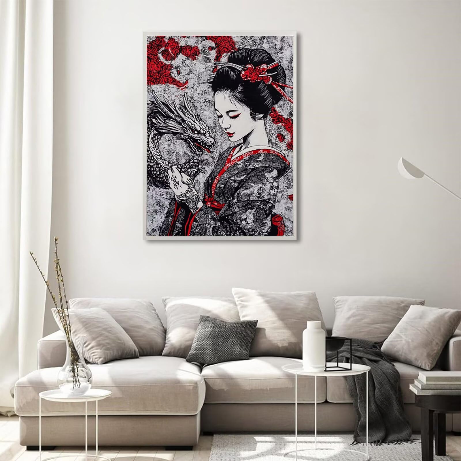 Diamond Painting Erwachsene Frau 5D Diamond Painting Drachen Muster DIY Set Erwachsene Anfänger, Vollbohrer Diamanten Malerei Kreuzstich Bastelset für Zimmer Wand Deko Schlafzimmer 60x80cm, Model647