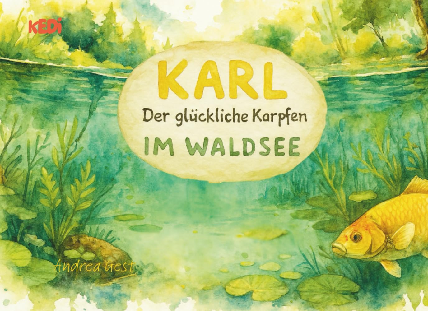 Karl der glückliche Karpfen im Waldsee