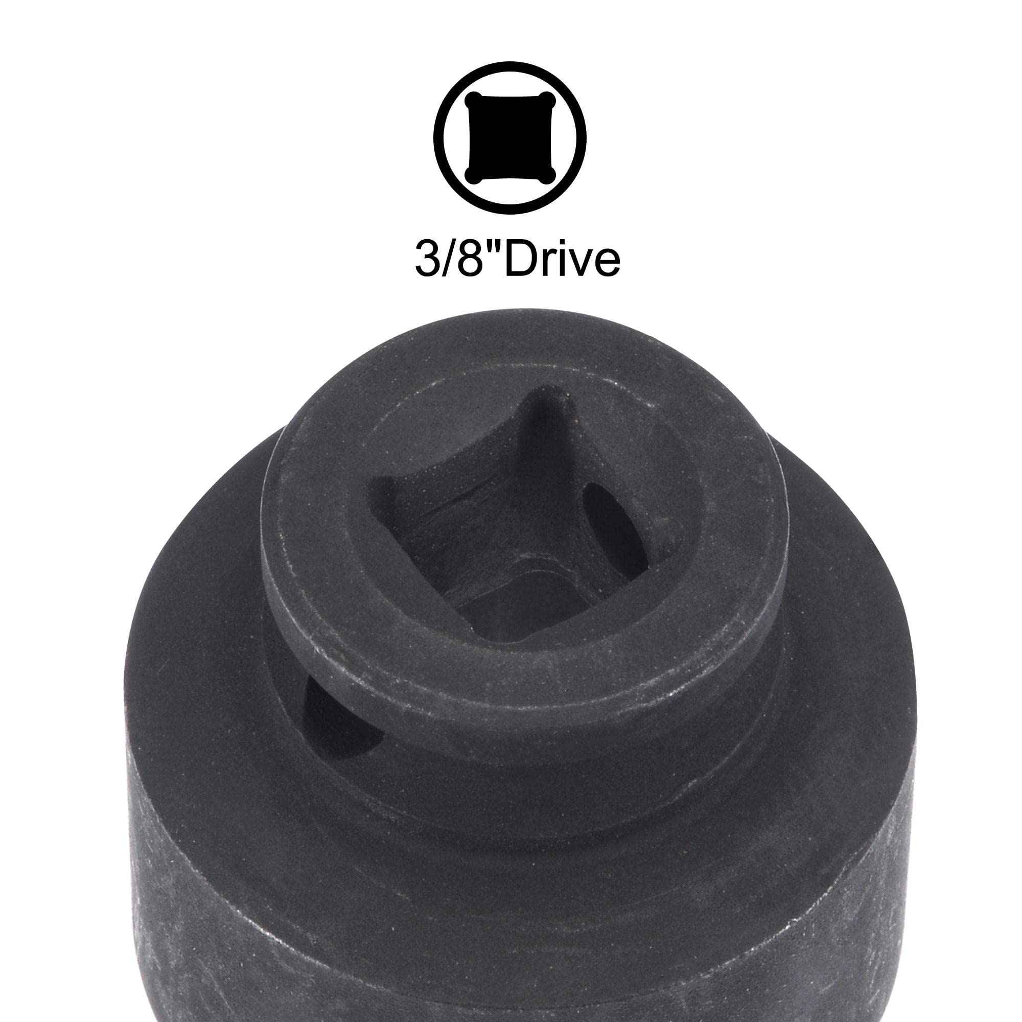 Uxcell 3/8-Inch Drive 14mm 6-Point Shallow Socket – Chrome Vanadium Steel, Cr-V, 29mm Length, Metric, Mirror Polish