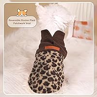 Vista 7 de Ropa para perros pequeños, niño y niña, chaleco de vellón de leopardo chihuahua, suéter elástico para cachorros, ropa para mascotas, suéter Yorkie