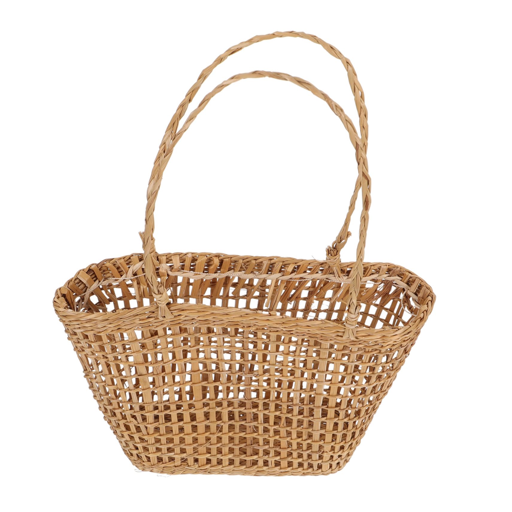 Cabilock 1pc Straw Woven Flower Basket Storage Basket for Home Decor Portable Small Flower Arrangement Craft with Natural Weaving Texture Decorative Basket