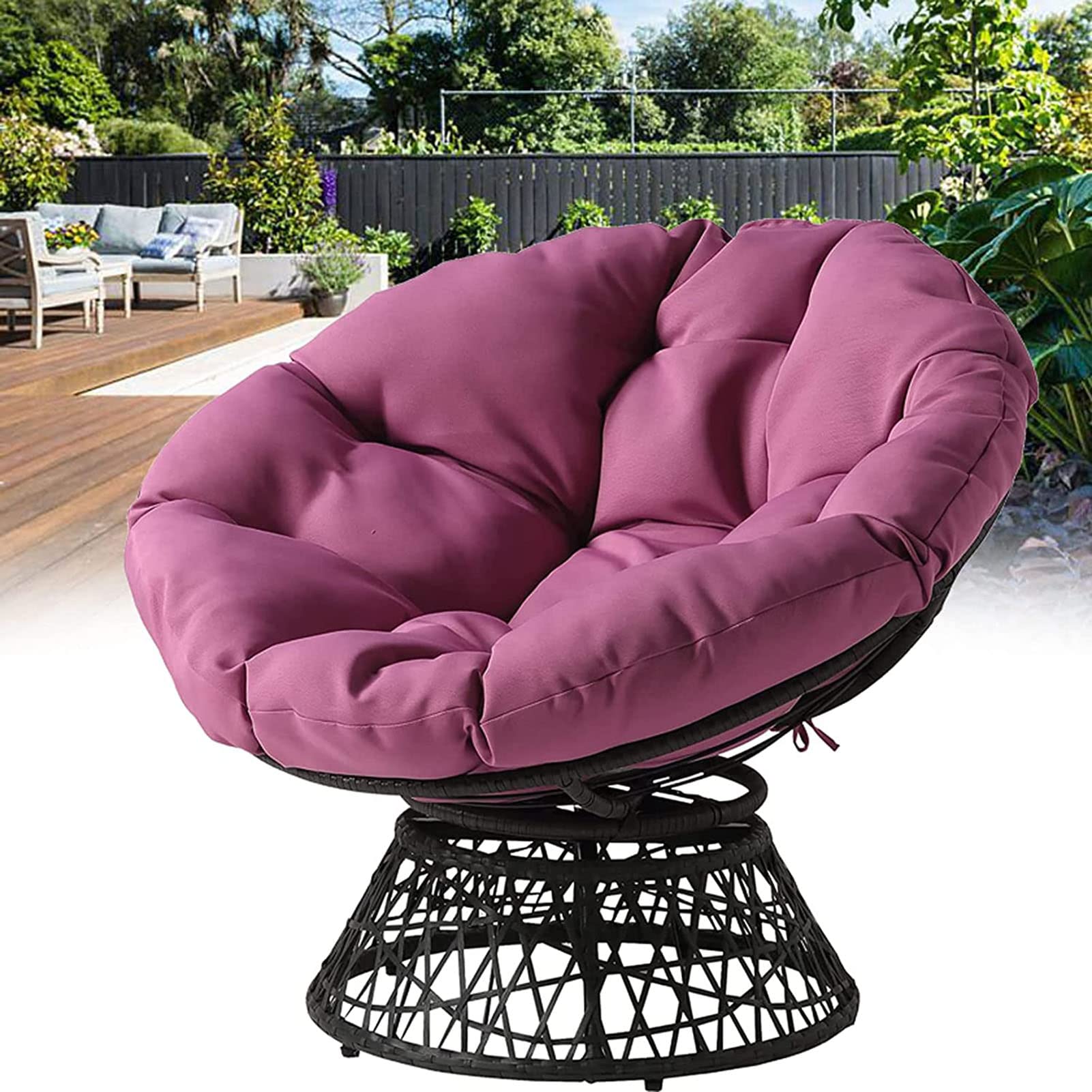 Coussin de chaise d'œuf patio suspendu 90x90cm avec rembourrage épais pour fauteuil de jardin