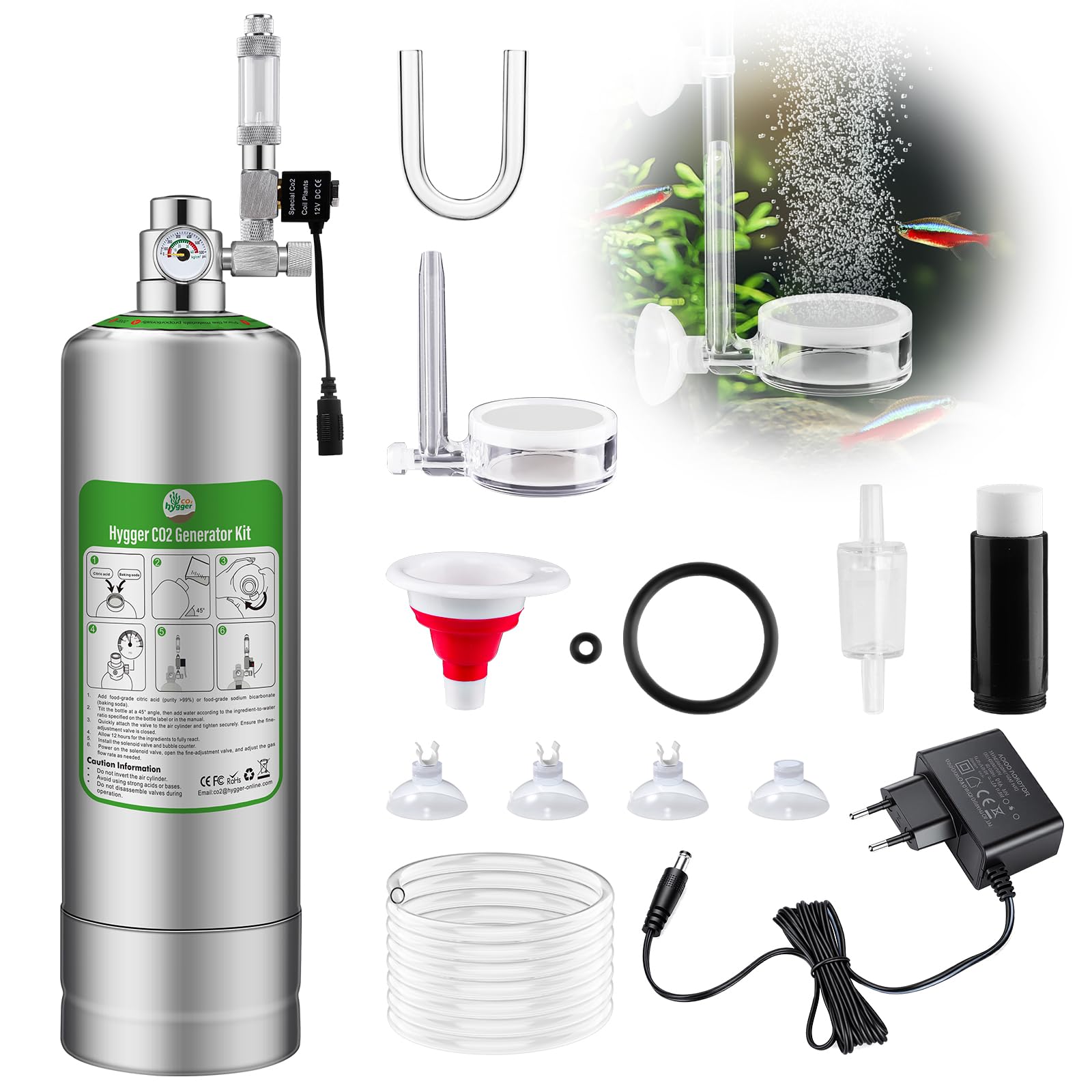 générateur co2 aquarium 5l complet