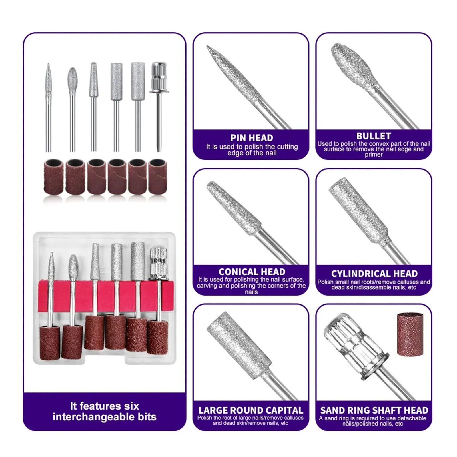 35000 U/min Professioneller Nagelbohrmotor Nagelpolierer Geräuscharmer Nagelbohrer mit LED-Anzeige Elektrische Maschine Sander Nagelstudio(DMJ-SG702-Bule)