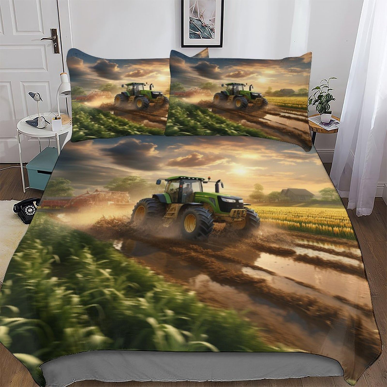 Housse de couette tracteur 3D pour décorer une chambre d'enfant passionné