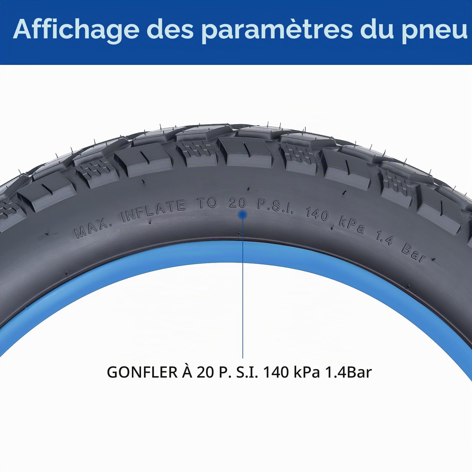 20x4.0 Fat E-Bike Pneu 20 Pouces, 20x4 102-406 Pneu de vélo Pliable adapté pour 20x3.80 20x4.0 100-406 102-406 e-Bike/City/Mountain/Road Bike Bicycle Wheel Spare Wheel (Une)