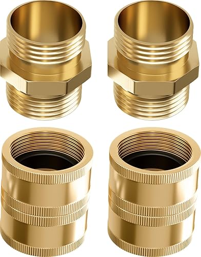 Adaptador de manguera de jardín resistente (latón de alta calidad para una durabilidad superior), accesorios de macho a macho y hembra a hembra,