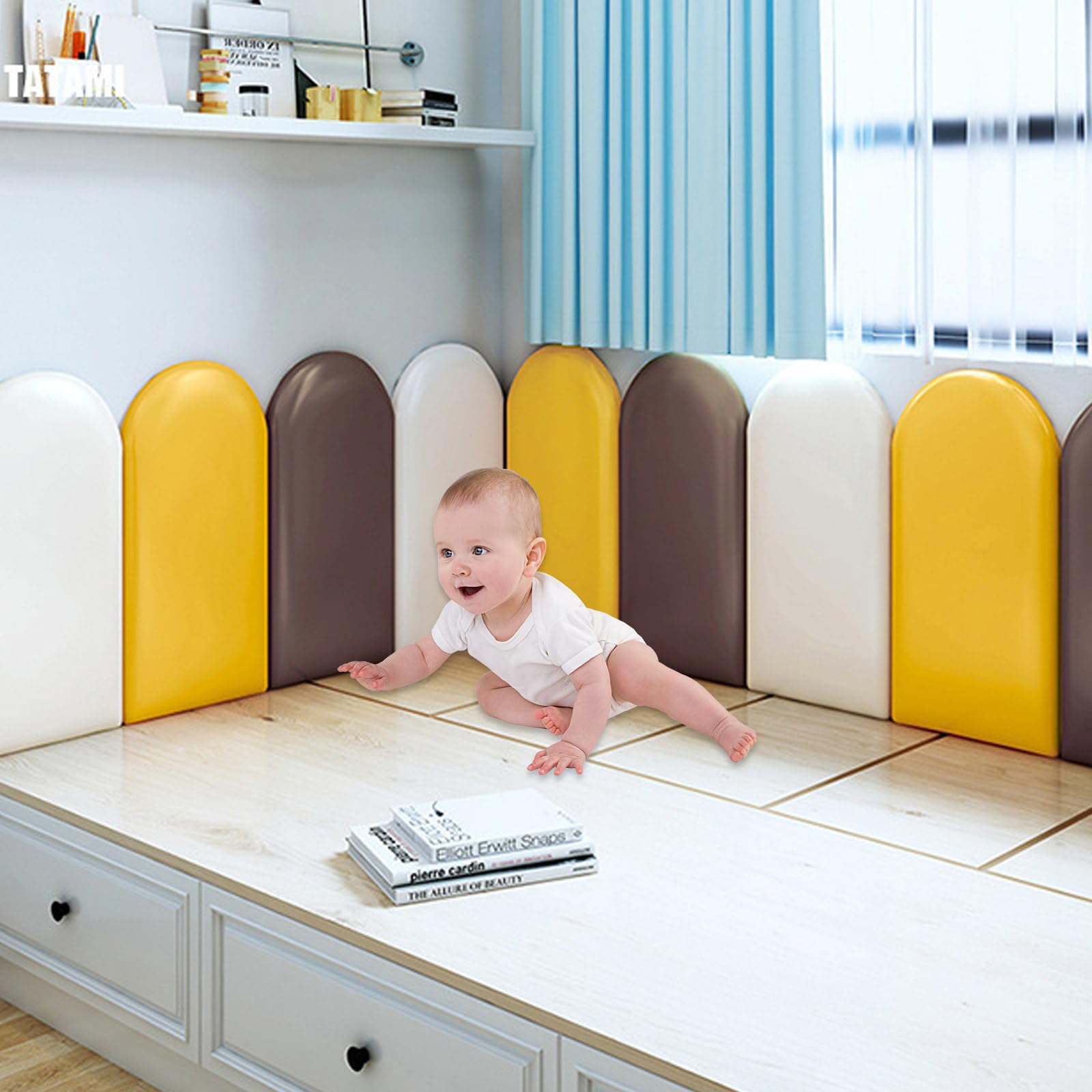Paneles Acolchado Pared Niños antigolpes, Pegatinas de Pared para habitación infanti,Protector Pared Cama niños,tapizado Paneles Acolchados Pared Cabecero