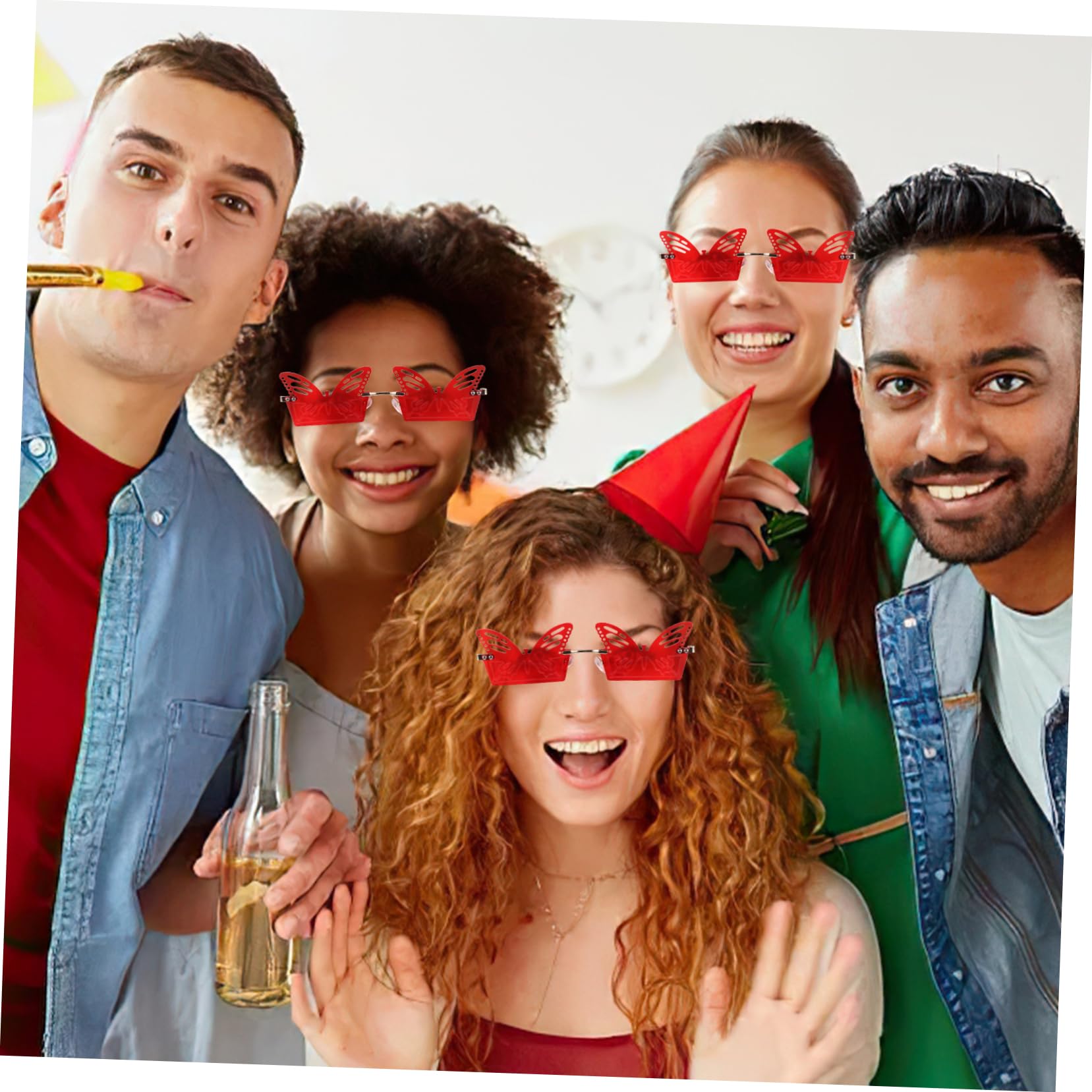 5paare Sonnenbrillen Mit Schmetterlingsdesign Für Partys Kreative Foto-requisiten Für Damen Leichte Und Sichere Materialien Für Festliche Anlässe
