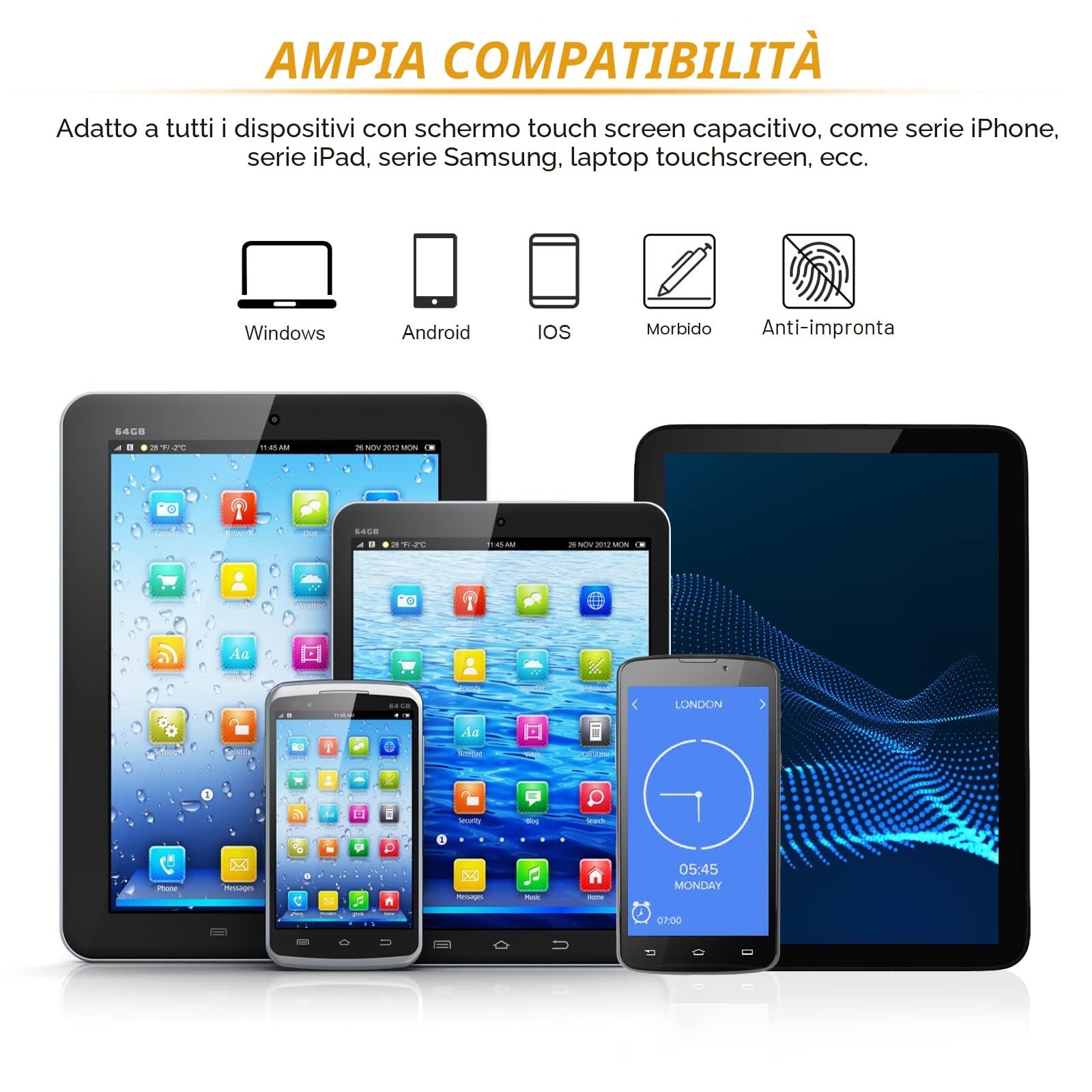 Pennini capacitivi per tablet iPad Mini iPad Pro iPad Air Samsung Galaxy vari colori