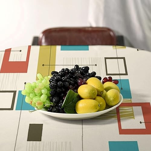 Miniatura 1297 de Mantel floral hippie, diseño retro de los años 70, naranja, rosa, azul, floral, bohemio, estampado estético de margaritas, para fiesta, picnic