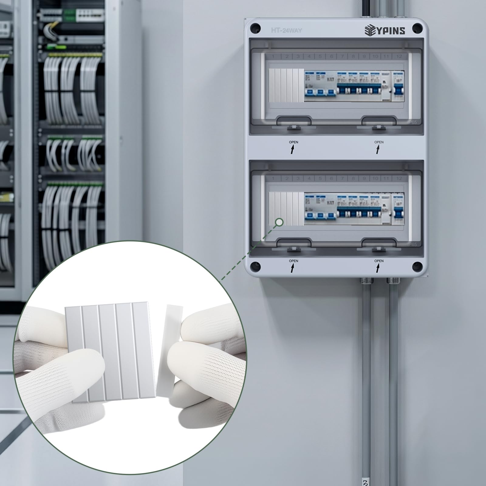 EYPINS Quadro Elettrico Esterno 12 Moduli e Coperture Modulari