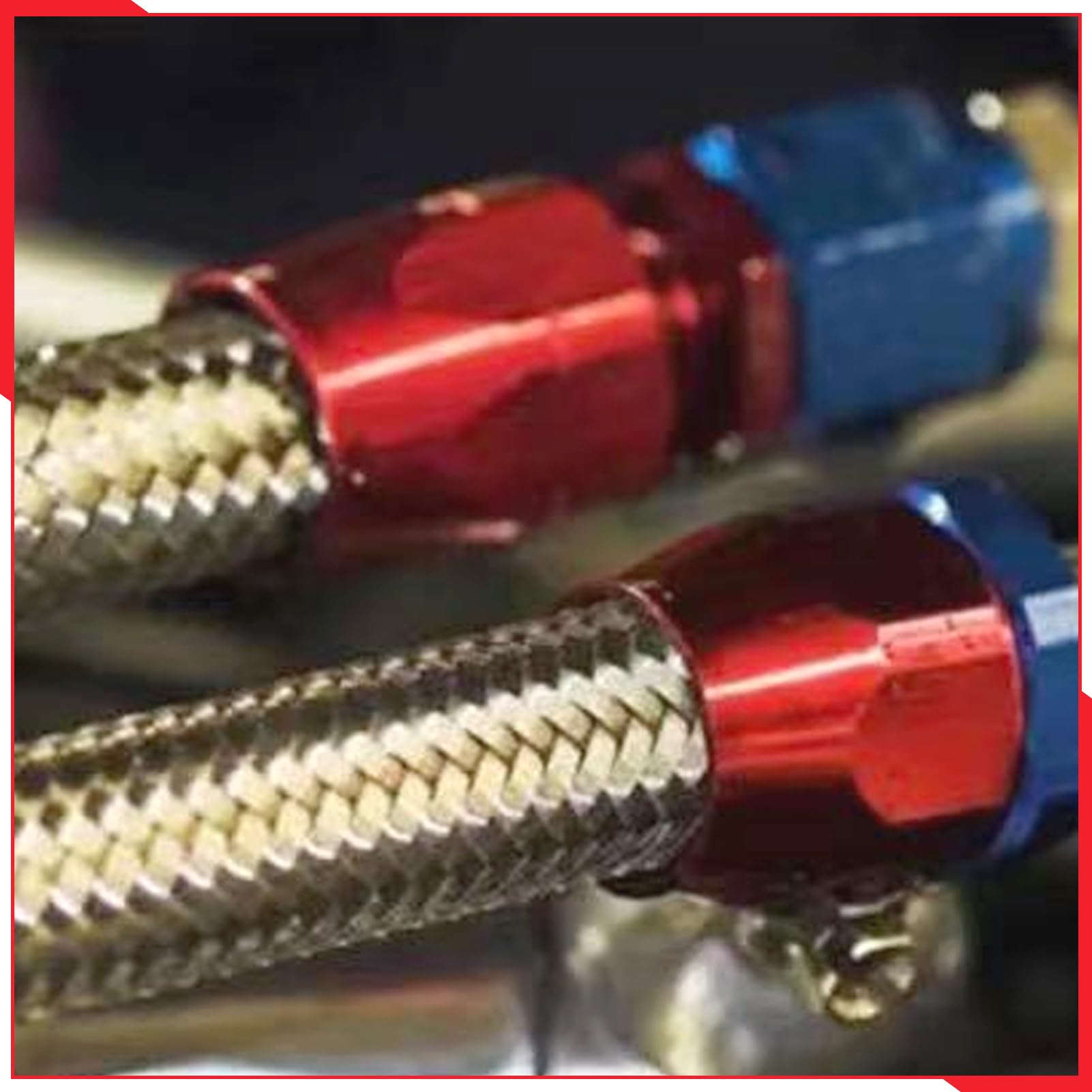 FOUR AN8 Hex Red Car Hose Finisher Rubber Pipe Clamp Universal Fuel Water Hose