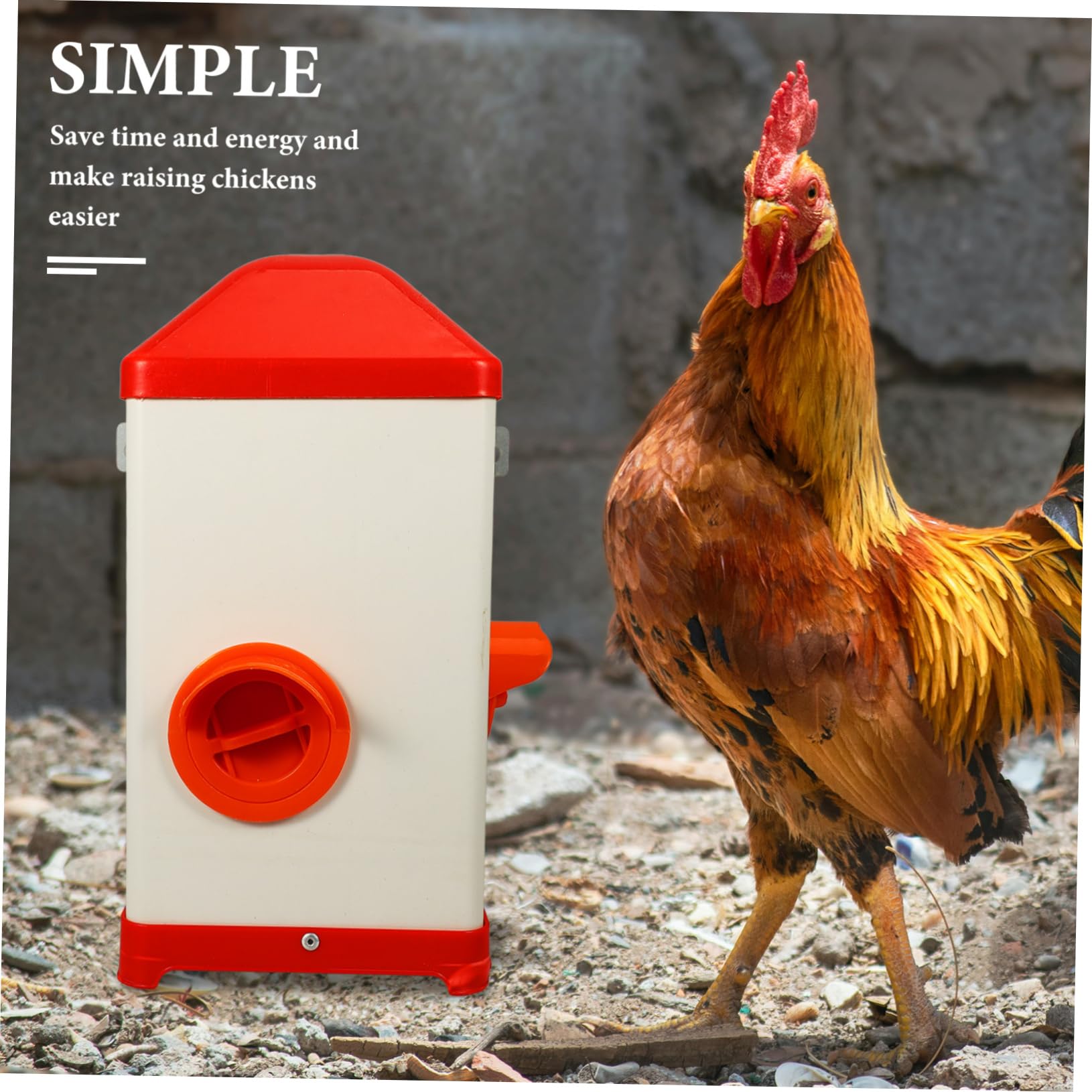 Contenedor Para Aves De Corral Comedero De Plástico Fácil De Llenar Resistente