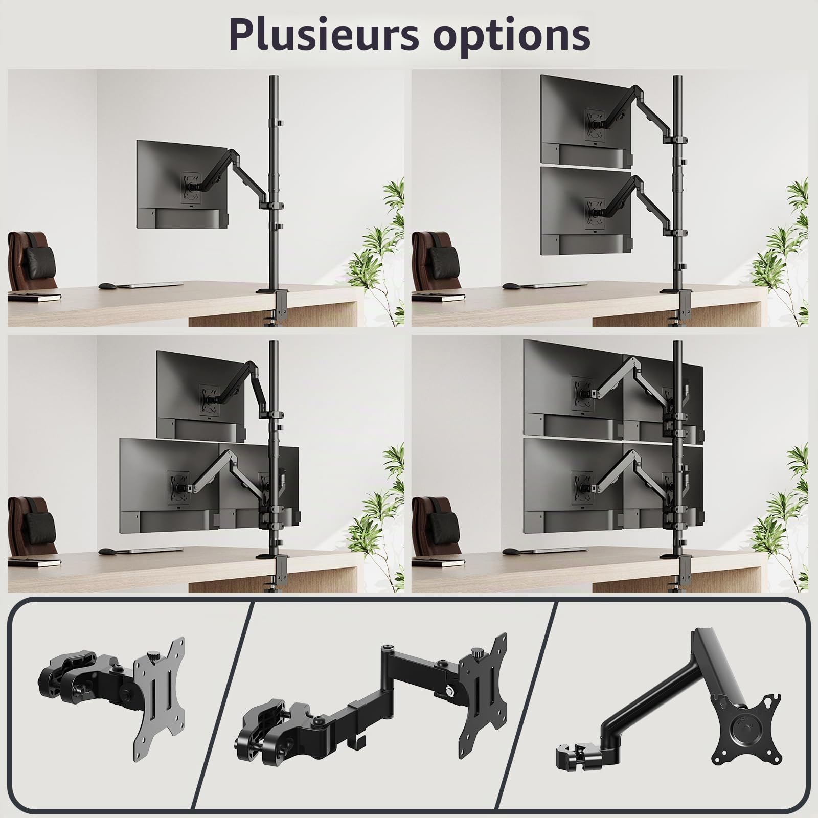 WORLDLIFT Tige Centrale Extra Haute et Stable Compatible avec Le Support de Moniteur, Prolongation de la flexibilité, Hauteur de 81 cm, Montage avec Pince en C et Douille