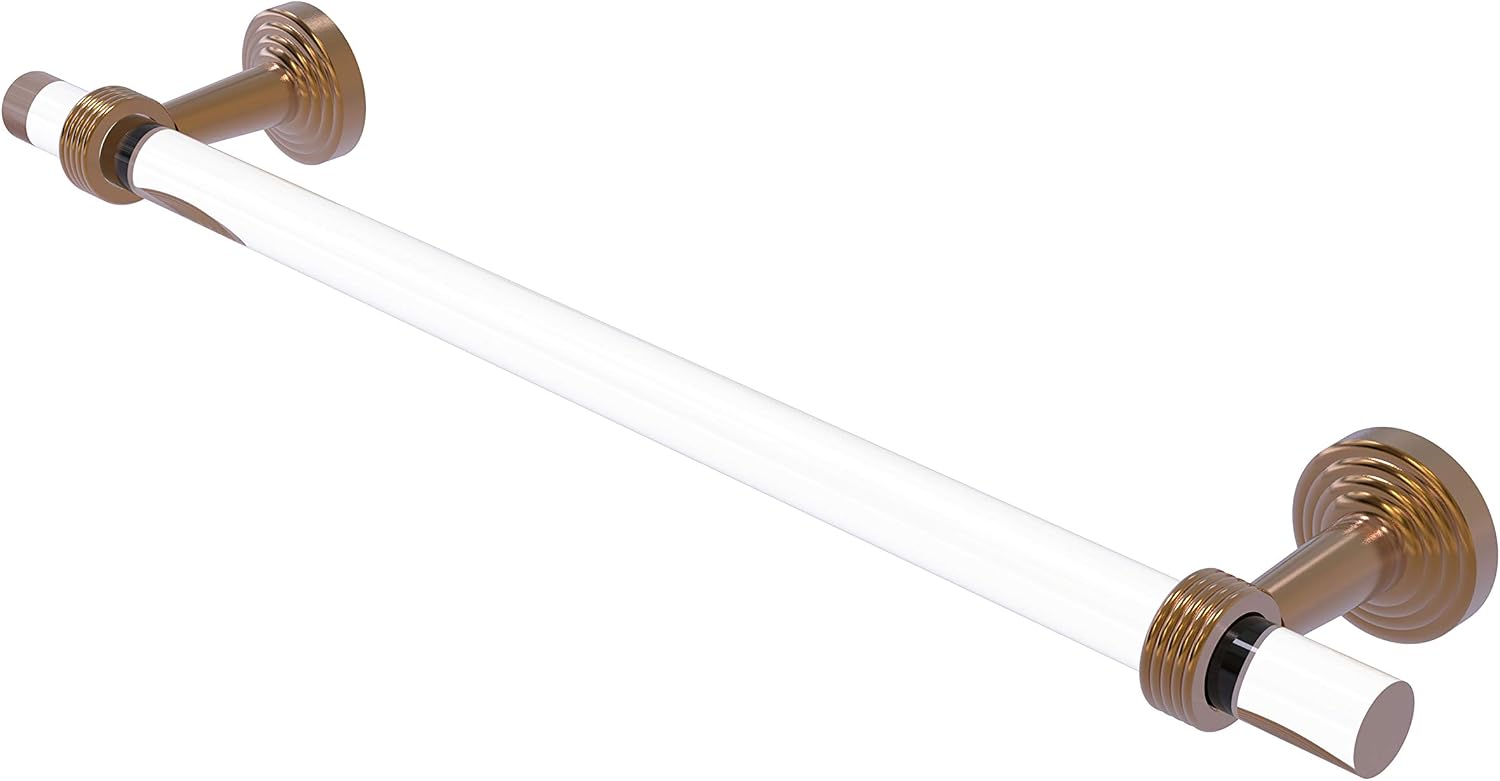 Allied Brass PB-41G-18 Pacific Beach Collection 18 Inch Groovy Accents Towel Bar, Matte Gray