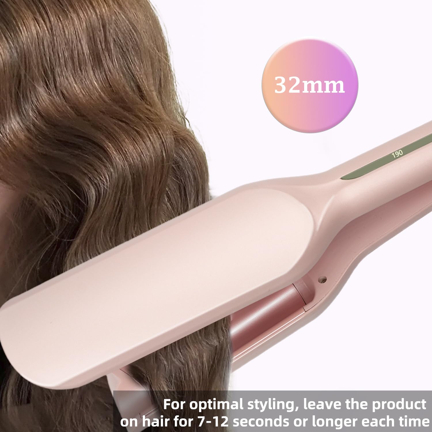 Fer à onduler, fer à friser boucles pour cheveux 32mm, Deep Waves, vagues d'eau, Mermaid Waves, Styliseur de vagues, fer à friser français pour cheveux longs/courts, température réglable bigou