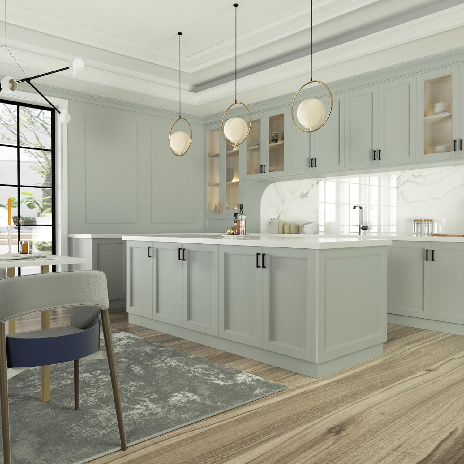 goldenwarm 30 Pack 5 Inch Hole Center Solid Black Cabinet Handles Matte Black Cabinet Pulls Square Bar Drawer Pulls Aluminum Alloy Hardware Pull for Kitchen Bathroom Cupboard Dresser