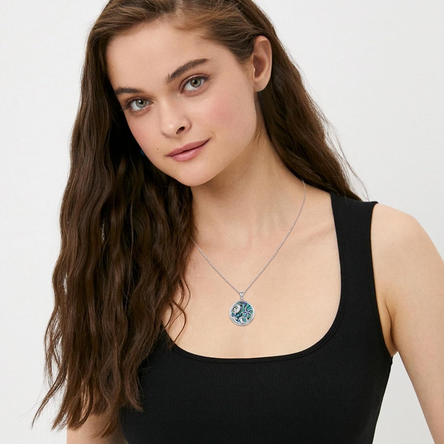 Ocean Necklace 925 Sterling Silver Wave Pendant Necklace Ocean Jewelry Beach Gifts for Women Friends Mom - Image 5