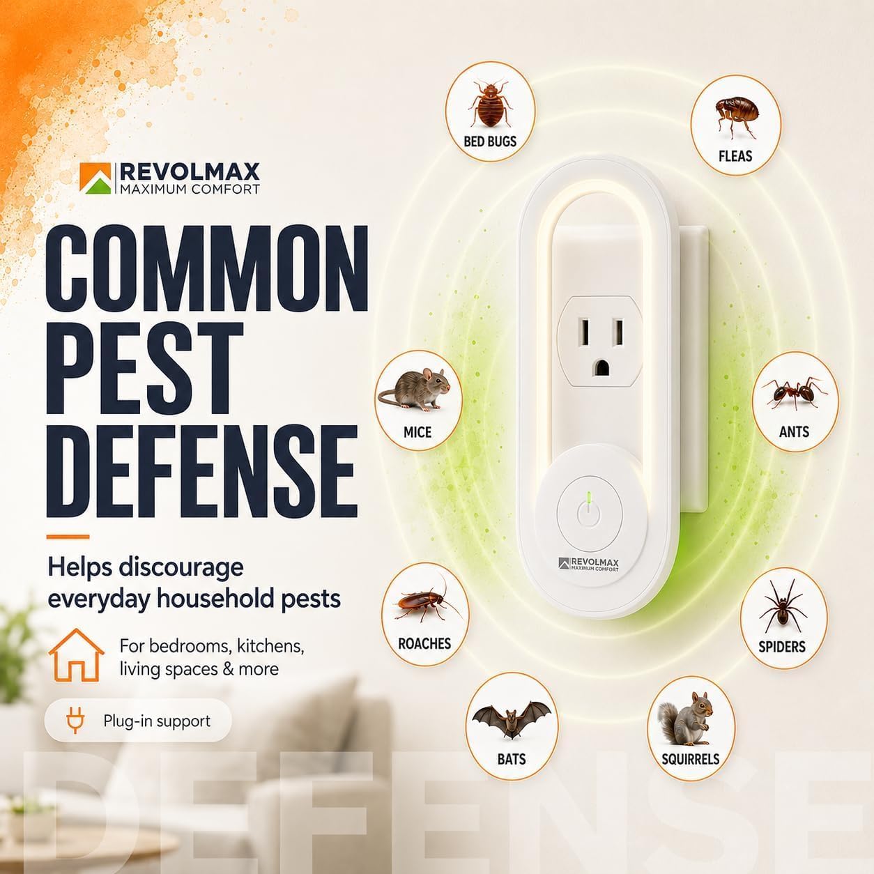 2026 Upgraded Ultrasonic Repeller Pest & Insect Indoor Repeller ( 6 Pack )