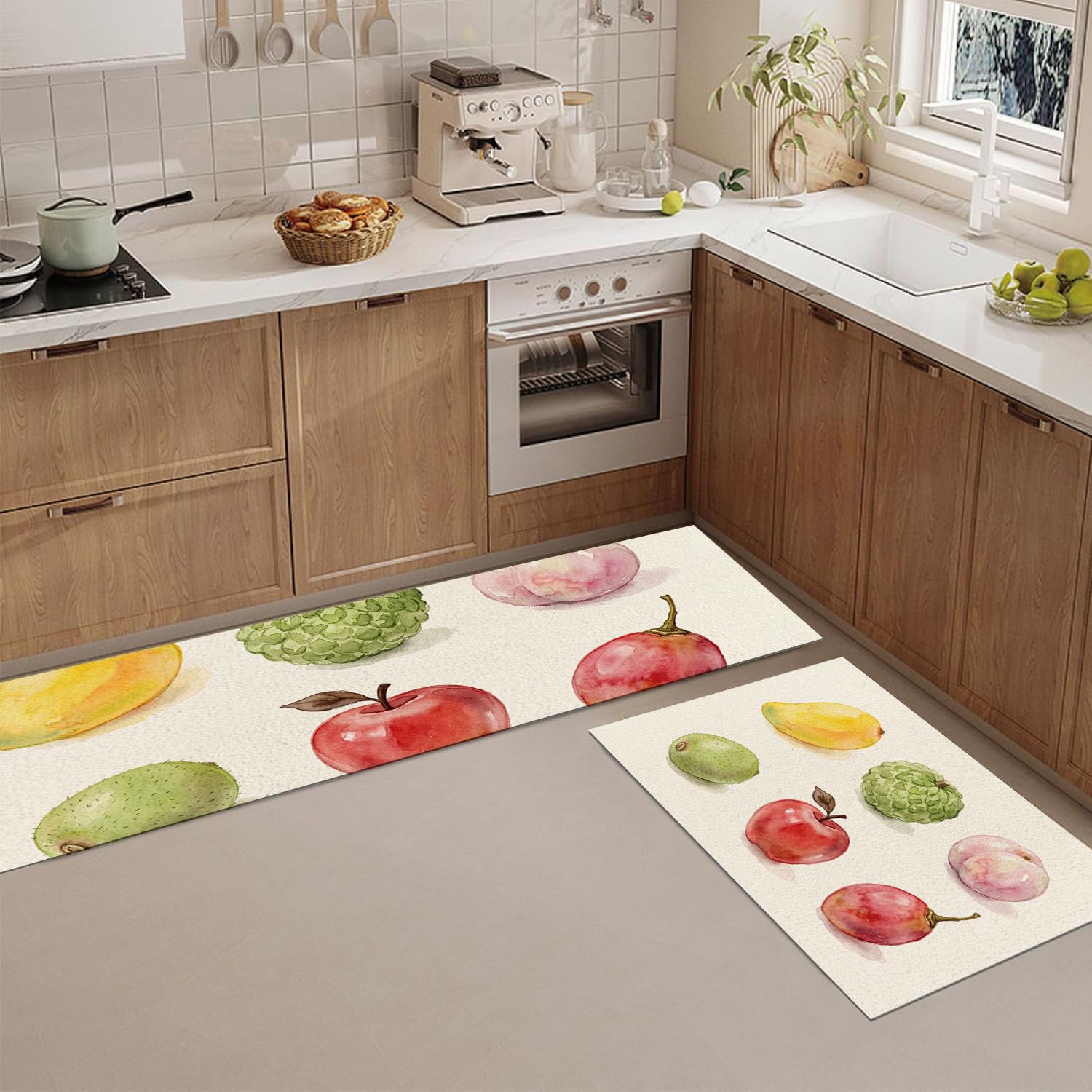 Tapis de cuisine lavables lot de 2 coureurs anti-fatigue absorbants et stables