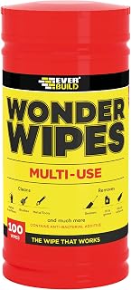 Everbuild Wonder Wipes Multi-Use Cleaning Wipes for the Building Trade | Specially Formulated to Clean Hands, Tools and Surfaces - 100 Wipes