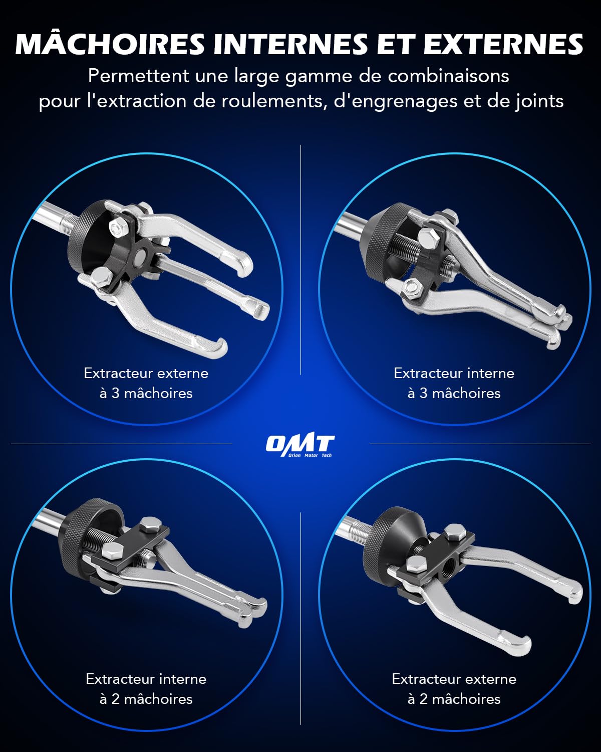 Orion Motor Tech Marteau à Inertie 15 Pièces, Kit d'Arrache Moyeu et Extracteur de Roulement avec Masse de 2,3 kg, Arrache Roulement Intérieur et Extérieur pour Auto et Utilitaire