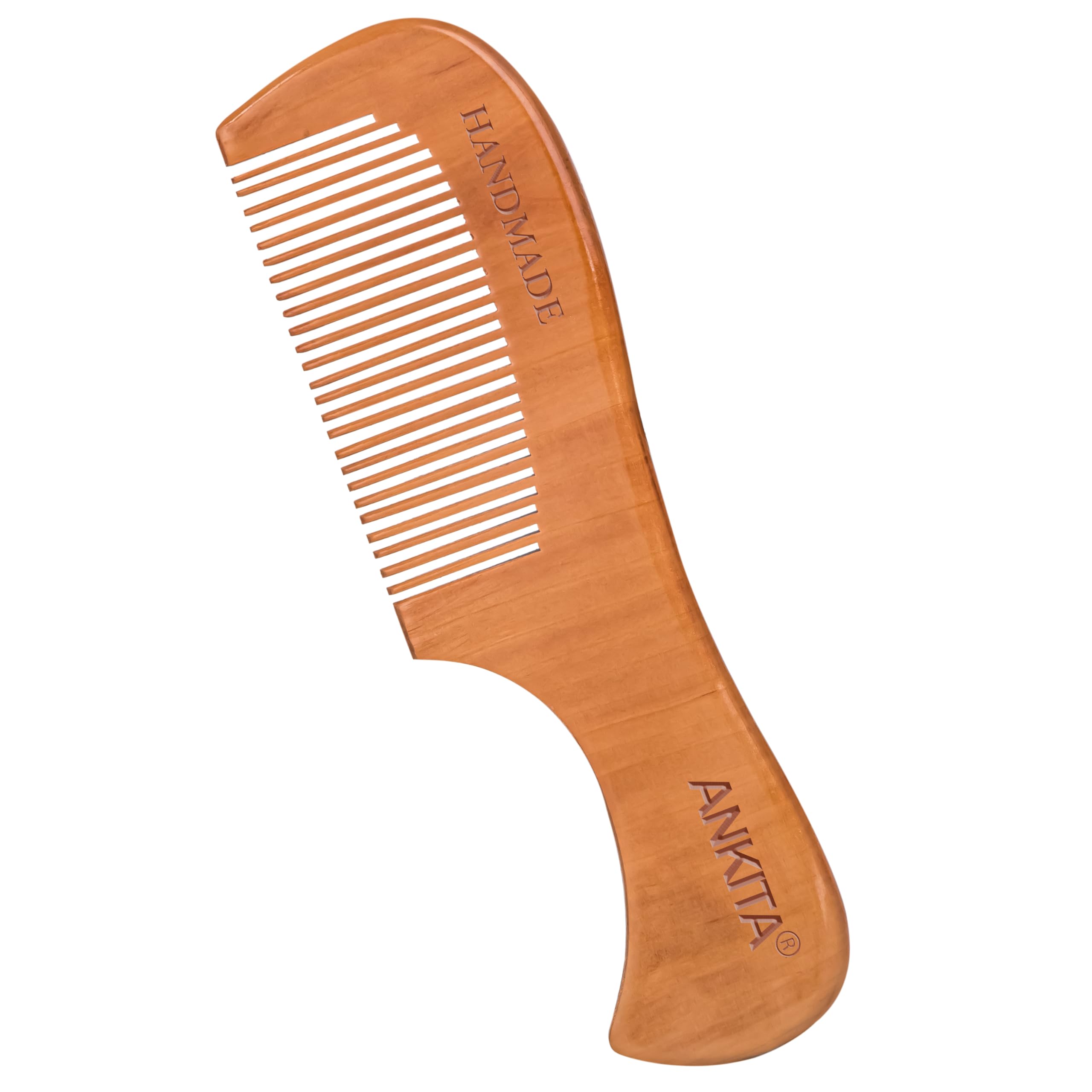 Ankita Wooden Handmade Hair Combs|No Static Hair Comb With Rounded Handle for Men, Women and Kids|Natural & Eco-Friendly|Anti-Bacterial Hair Styling Comb with Fine Teaths|(W-16)-image-37