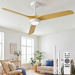 Ateroll Ceiling Fan with Lighting, Diameter 132 cm, 3CCT …