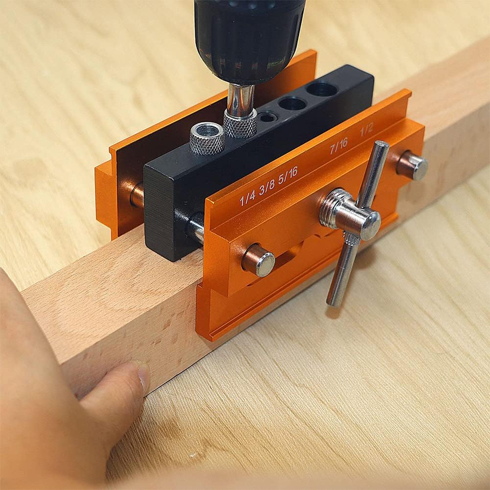Self Centering Doweling Jig, JoyTube Drilling Guide Positioner Woodworking Doweling Jig Tool Hole Self Centering Locator (Orange)