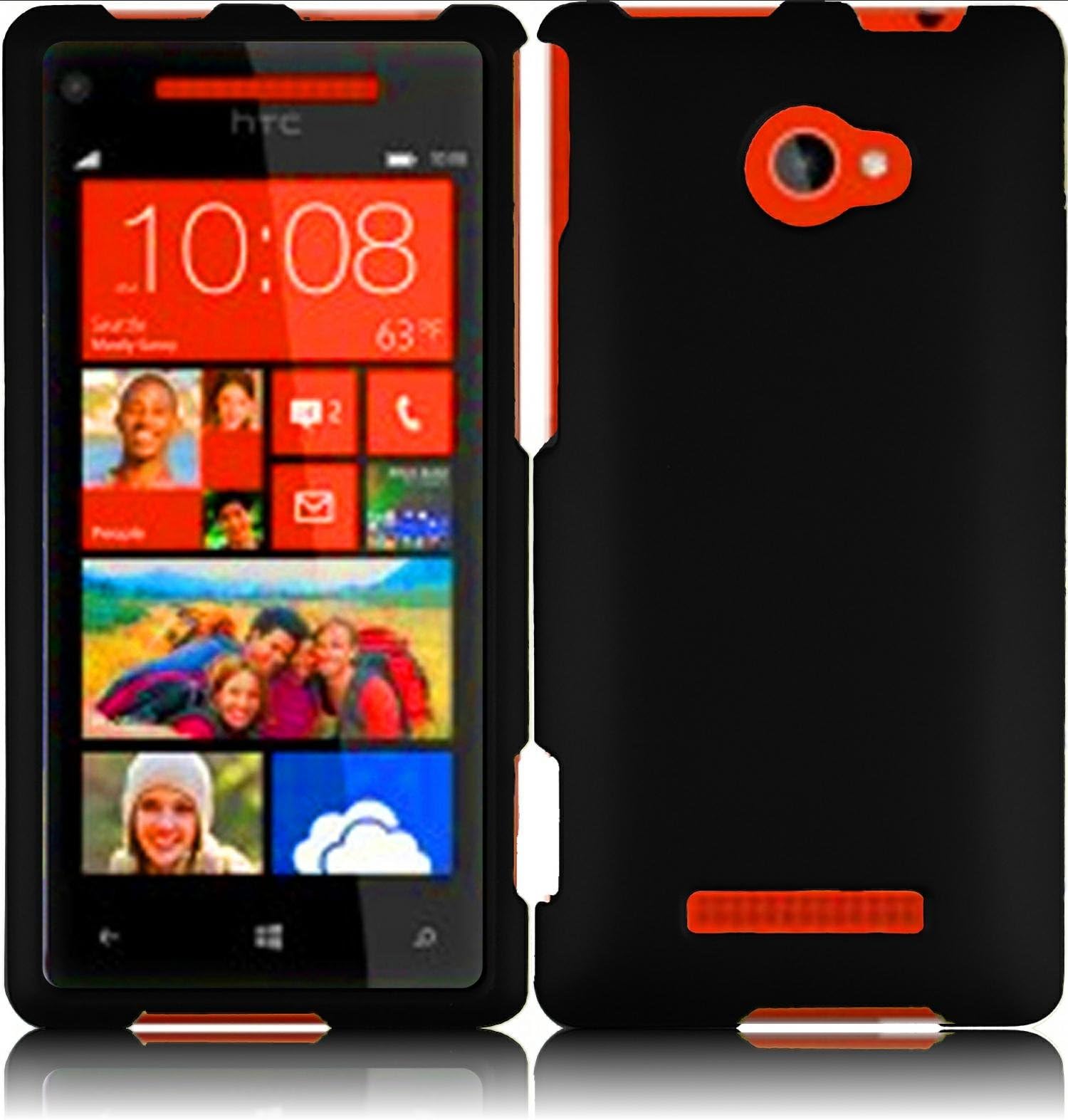 For HTC Windows Phone 8X LTE ADR6990 6990 Hard Cover Case Black