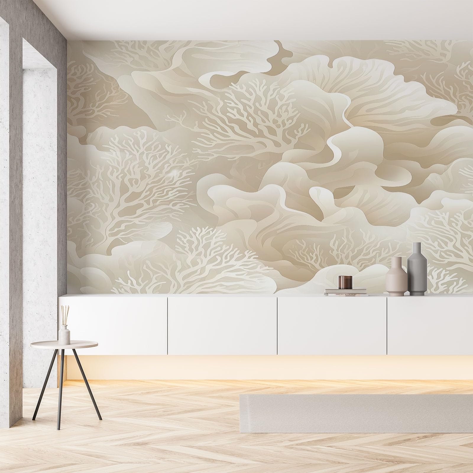 Papier peint auto-adhesif floral corail amovible et imperméable pour meuble