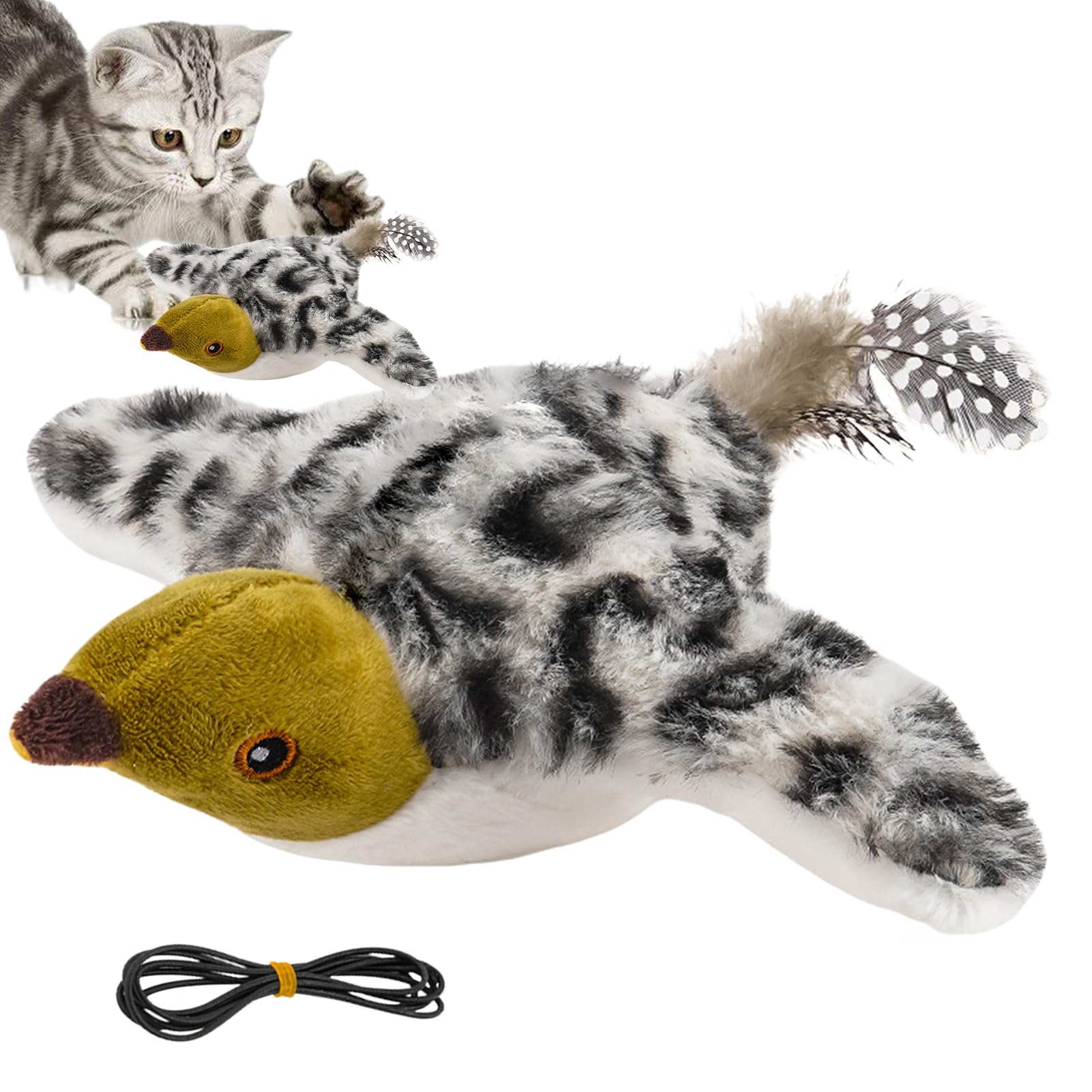 Jouet oiseau volant pour chats idéal pour le jeu interactif en plein air