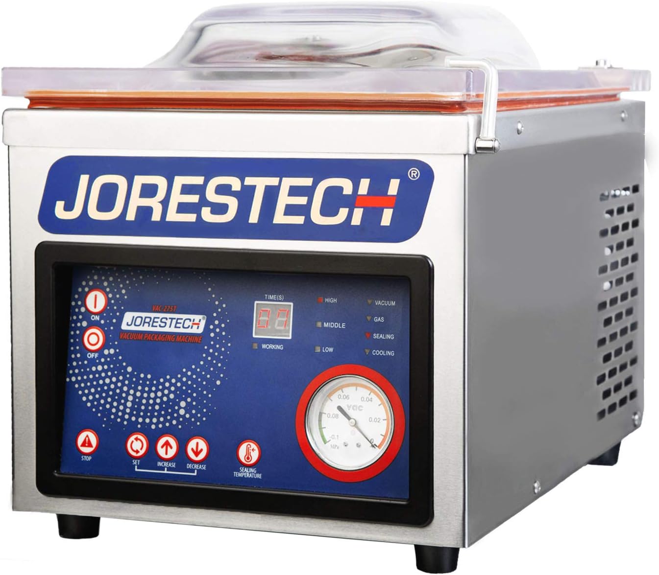 JORESTECH CHAMBER VACUUM BAG SEALER WITH ROTARY PUMP AND EMBOSSING TECHNOLOGY