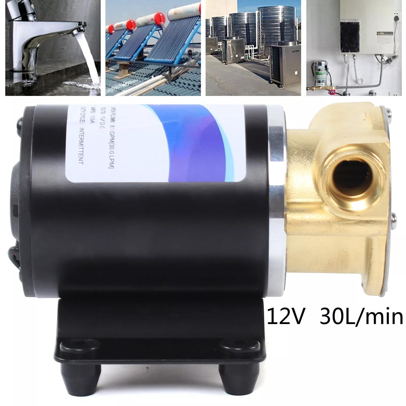 Pompa dell'acqua autoadescante da 120 W, pompa di sentina autoadescante, pompa con girante in rame, adatta a vari compiti di pompaggio e drenaggio nella vita di tutti i giorni, incluso il drenaggio