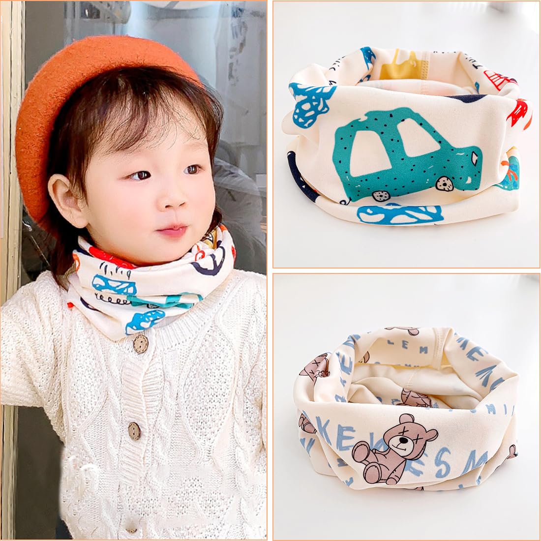 WeddHuis 2 pièces Bébé Écharpe,Infantile Foulard Polyvalent,Chaud et À l'épreuve Du Vent,Hiver Printemps Automne,pour Filles Garçons 0-12 Ans,Kinder,Loop,Multifunktionstuch,Winter