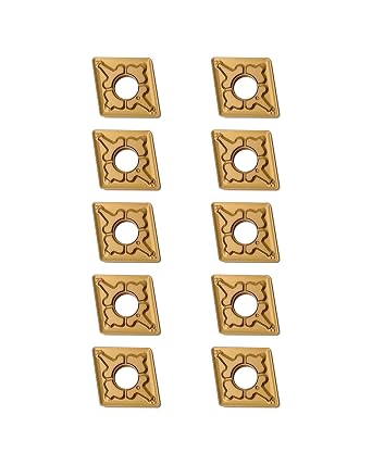Carbide Turning Inserts CNMG431 CNMG120404-TM, CVD Coated Turning Inserts for Steel Cutting, Negative Chip-Breaker CNC Inserts for Lathe Turning Tool Holder, 10Pcs