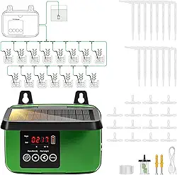 VIVOSUN Kits de Irrigação por Gotejamento Automático Solar com Temporizador, Saída de 3 W, Sistema de Irrigação por Gotejamento Automático Movido A Energia Solar, Sistema de Irrigação de Plantas de Ja